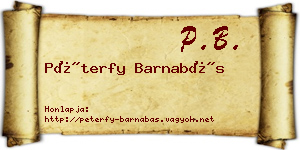 Péterfy Barnabás névjegykártya