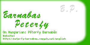 barnabas peterfy business card