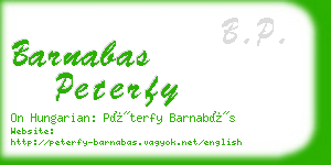 barnabas peterfy business card